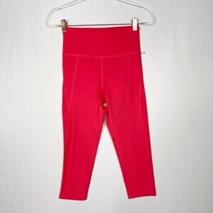 Girlfriend Collective Small S Pink Geranium High Rise Cropped Leggings Workout